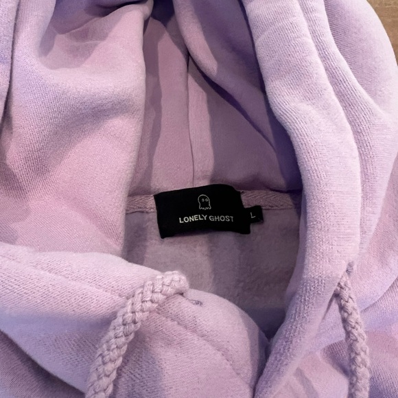 Like New Lonely Ghost text me when you get home hoodie in lavender / orange